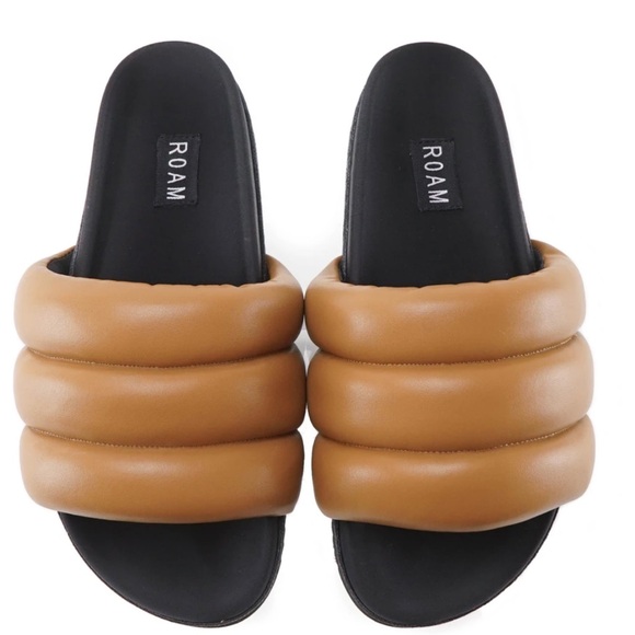 Roam Puffy slide sandals cognac- Size 37 - Picture 1 of 7